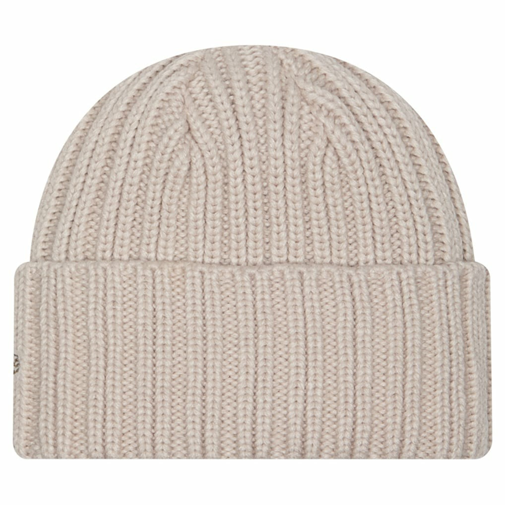 Miami Dolphins New Era Logo Applique Cuffed Knit Hat Light Beige