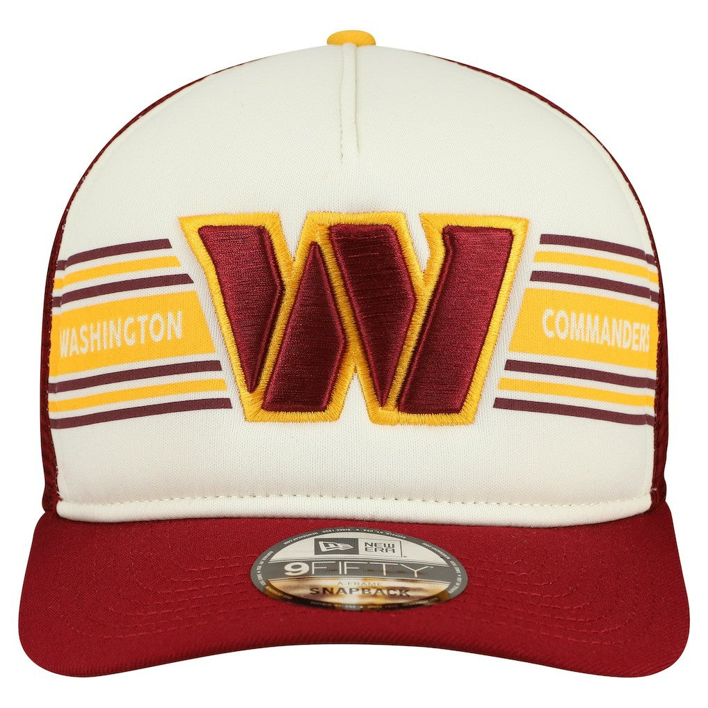 Washington Commanders New Era Banner A-Frame 9FIFTY Snapback Hat Cream/Burgundy