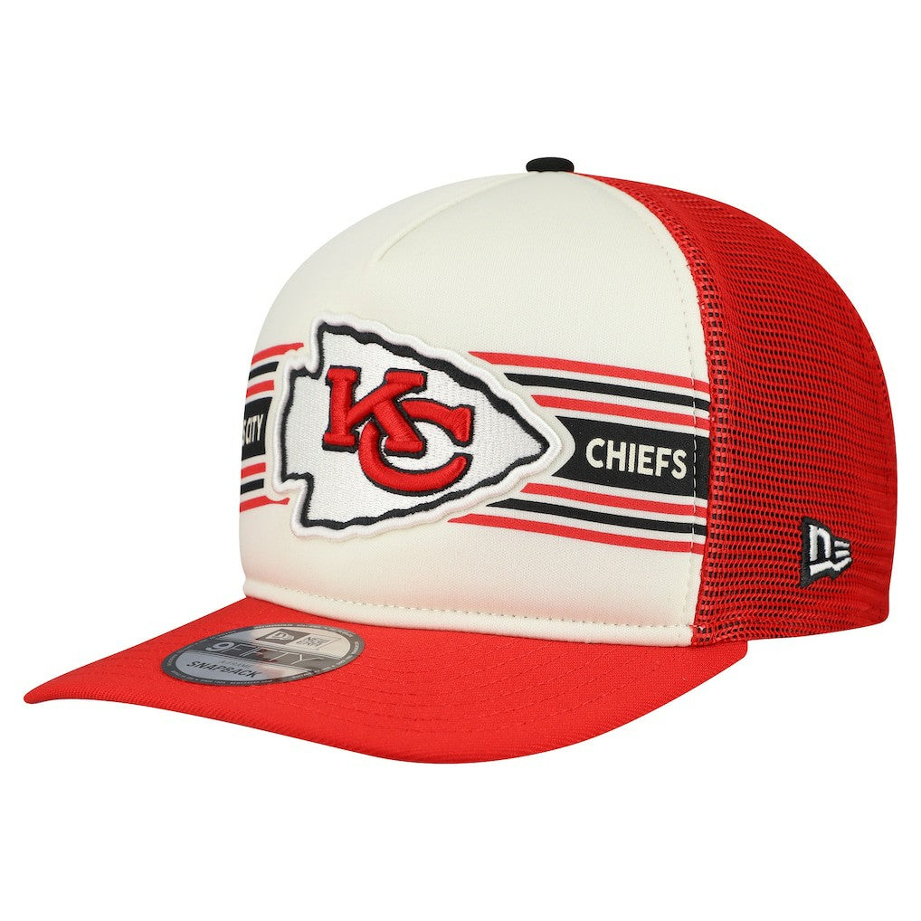 Kansas City Chiefs New Era Banner A-Frame 9FIFTY Snapback Hat Cream/Red