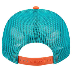 Miami Dolphins New Era Banner A-Frame 9FIFTY Trucker Snapback Hat Cream/Aqua