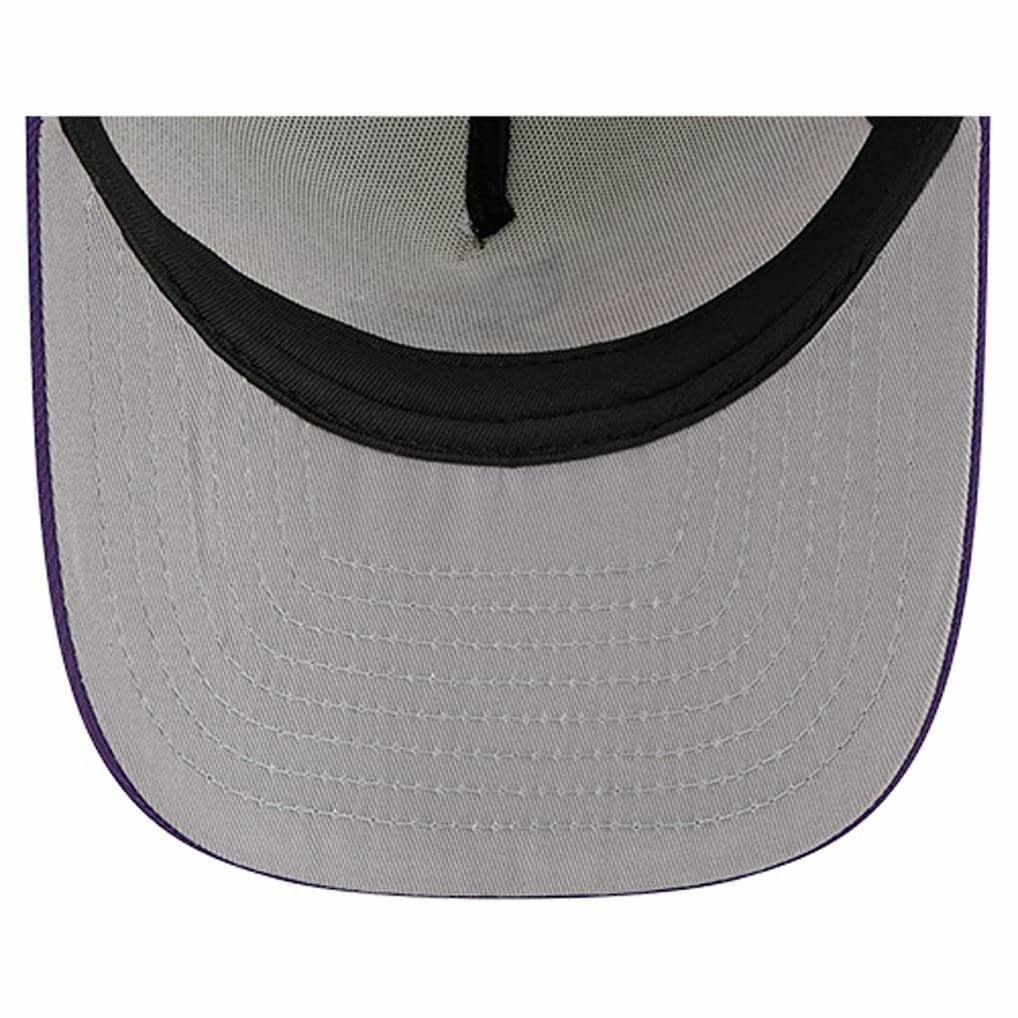 Minnesota Vikings New Era Banner A-Frame 9FIFTY Trucker Snapback Hat Cream/Purple