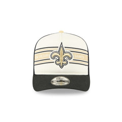 New Orleans Saints New Era Banner A-Frame 9FIFTY Trucker Snapback Hat Cream/Black