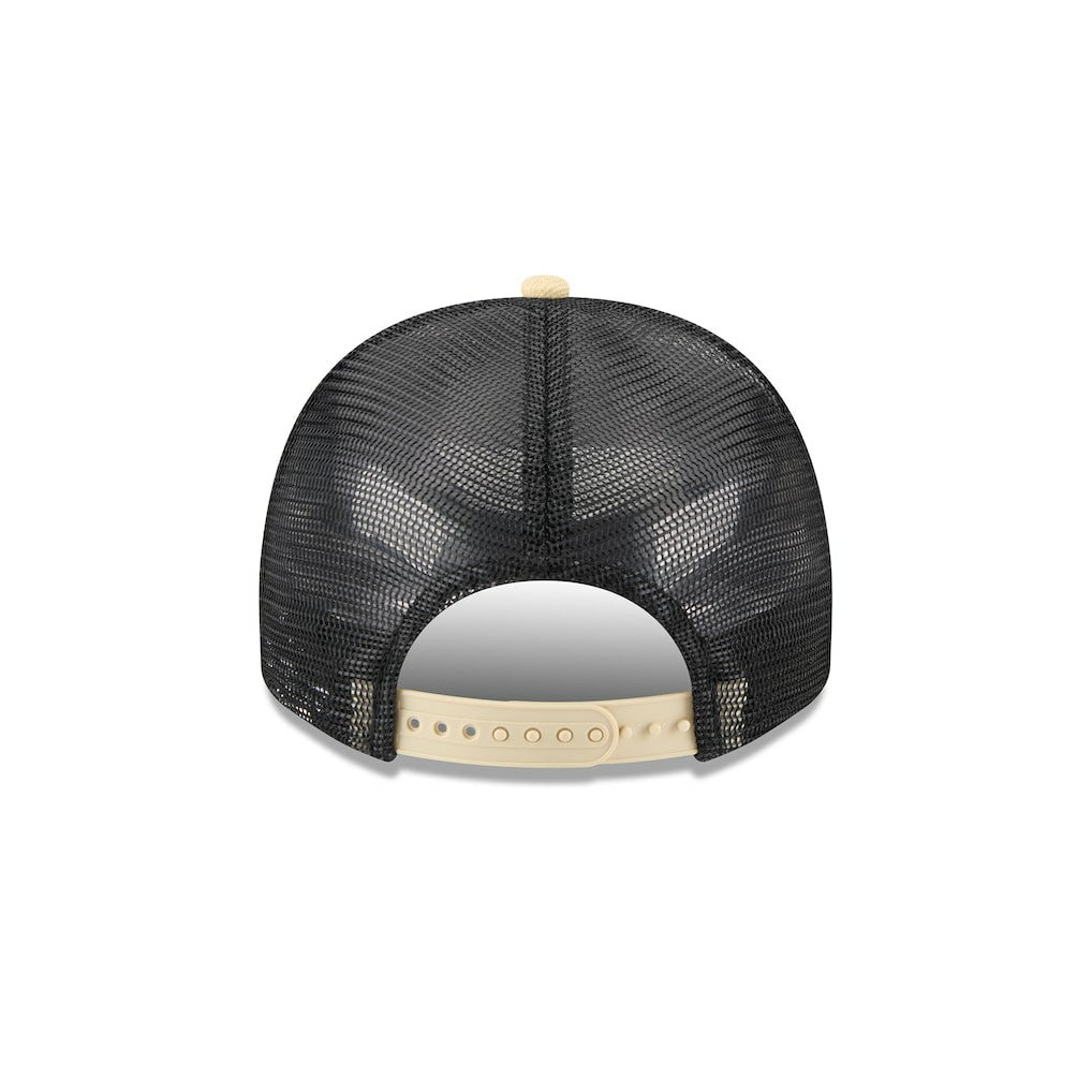 New Orleans Saints New Era Banner A-Frame 9FIFTY Trucker Snapback Hat Cream/Black