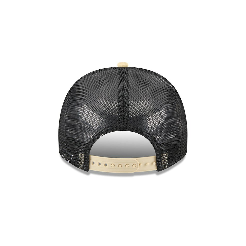 New Orleans Saints New Era Banner A-Frame 9FIFTY Trucker Snapback Hat Cream/Black