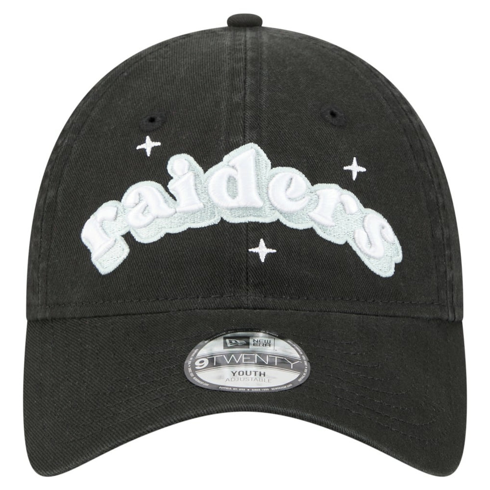 Las Vegas Raiders New Era Girls Youth Cheer 9TWENTY Adjustable Hat Black
