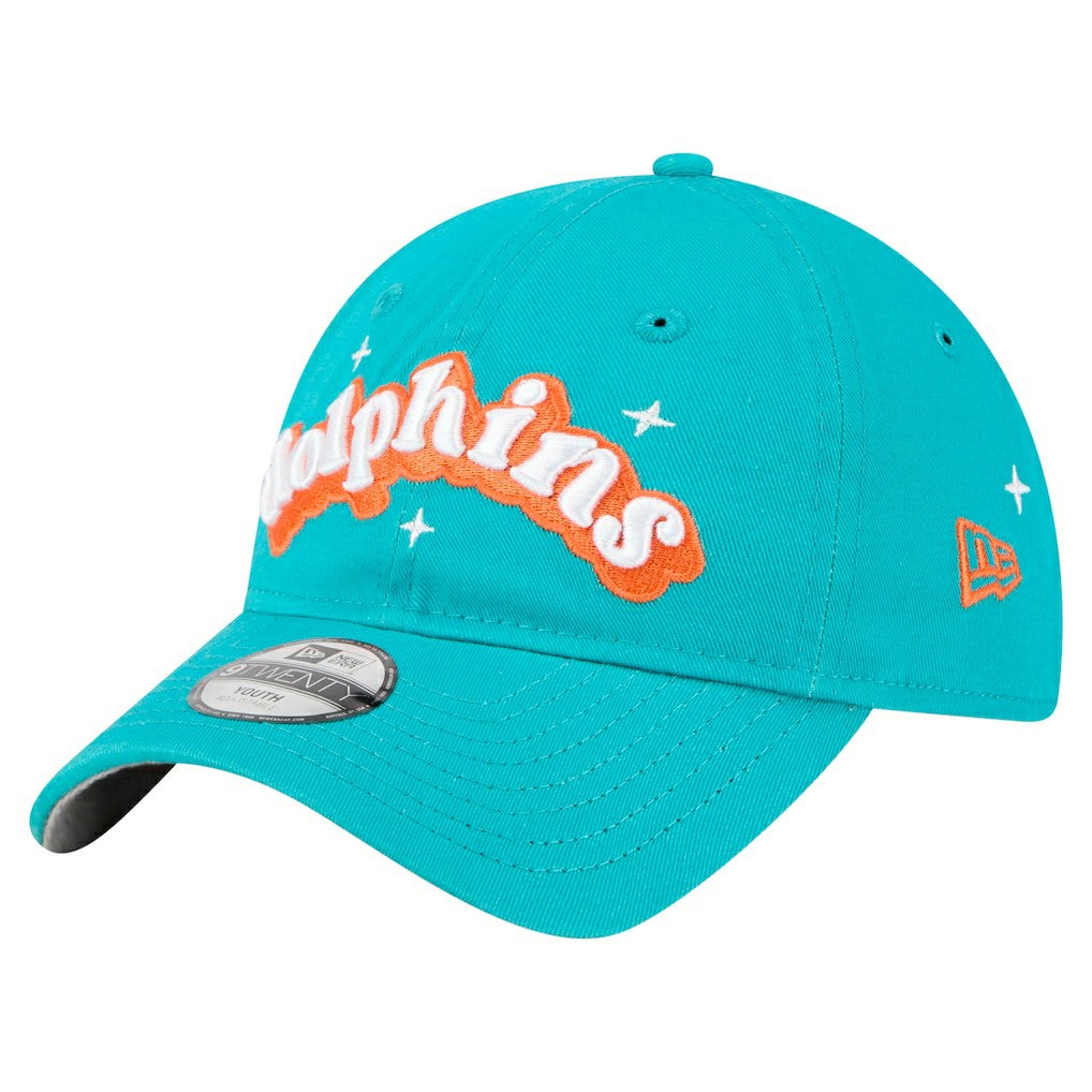 Miami Dolphins New Era Girls Youth Cheer 9TWENTY Adjustable Hat Aqua