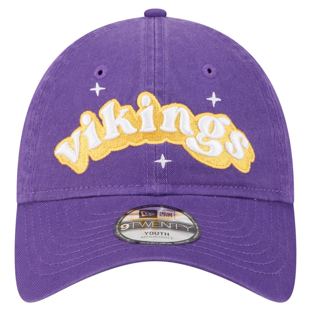 Minnesota Vikings New Era Girls Youth Cheer 9TWENTY Adjustable Hat Purple