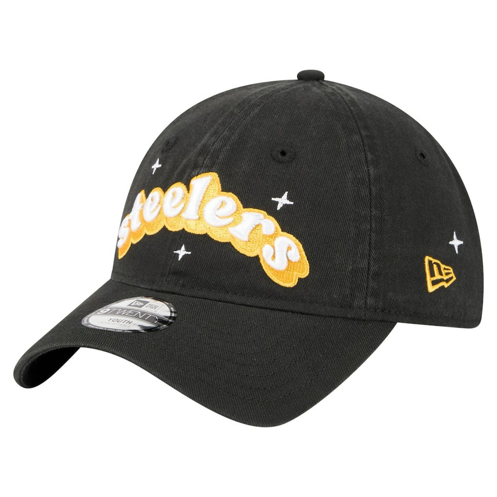 Pittsburgh Steelers New Era Girls Youth Cheer 9TWENTY Adjustable Hat Black