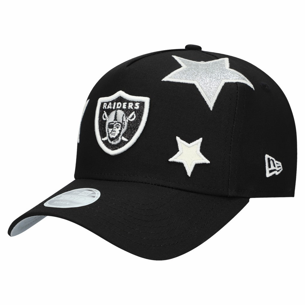 Las Vegas Raiders New Era Women's Stardom A-Frame 9FORTY Adjustable Hat Black
