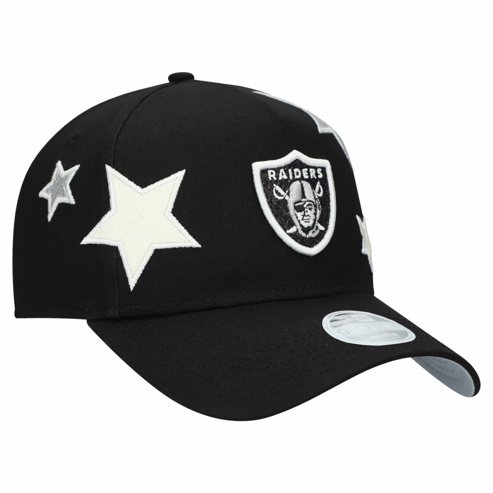 Las Vegas Raiders New Era Women's Stardom A-Frame 9FORTY Adjustable Hat Black