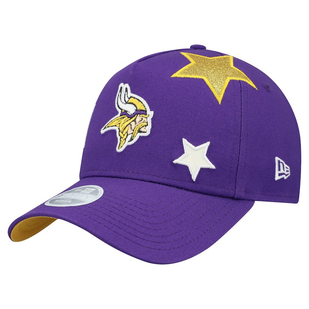 Minnesota Vikings New Era Women's Stardom A-Frame 9FORTY Adjustable Hat Purple