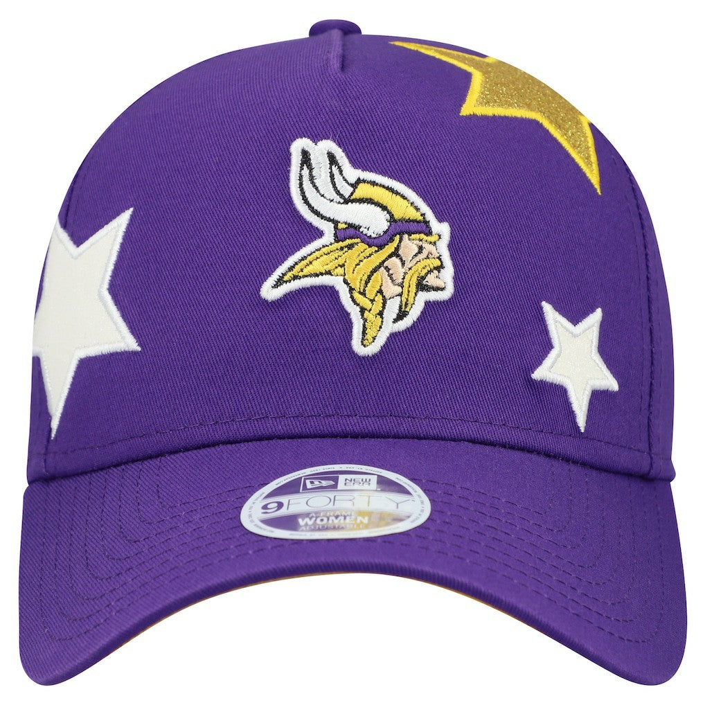 Minnesota Vikings New Era Women's Stardom A-Frame 9FORTY Adjustable Hat Purple