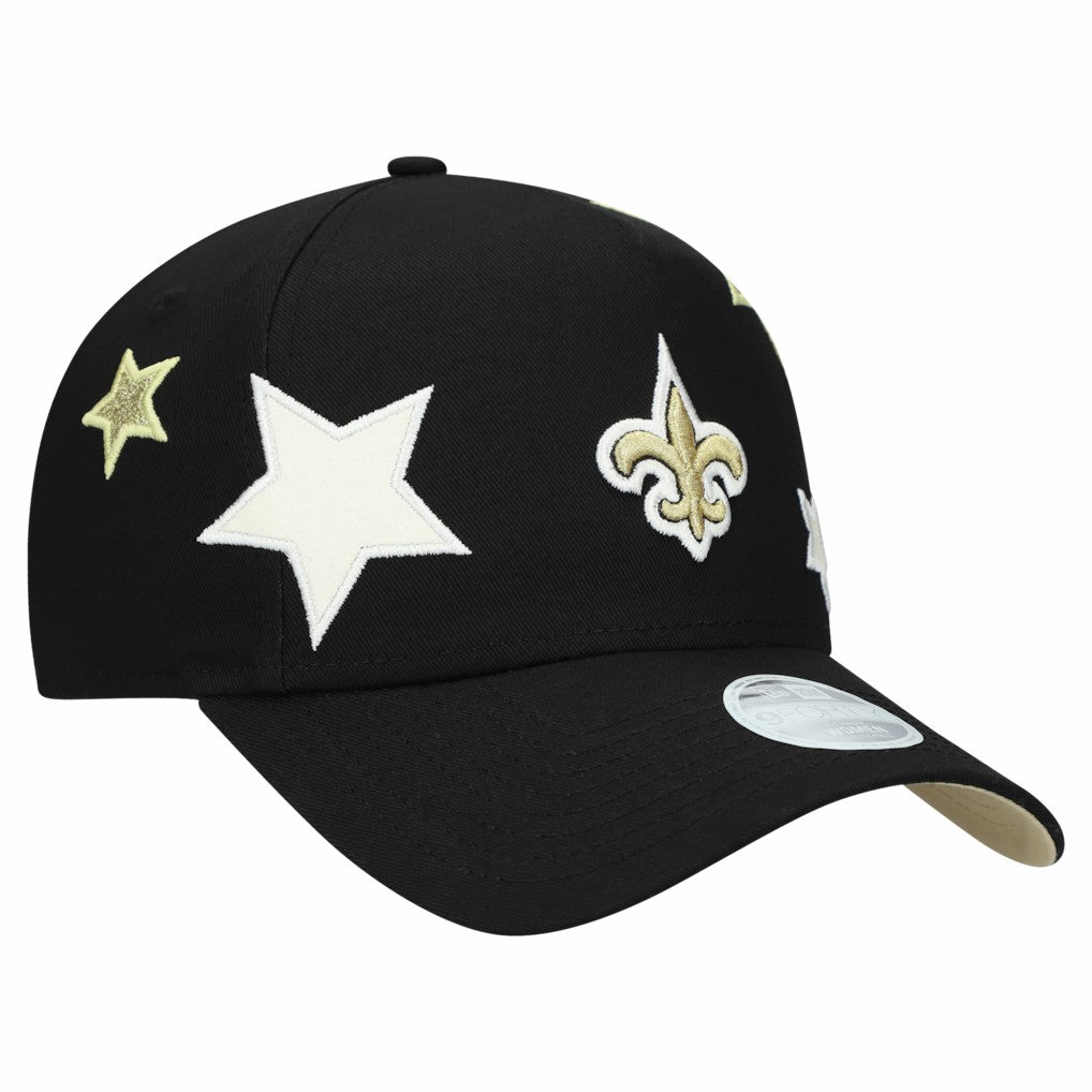 New Orleans Saints New Era Women's Stardom A-Frame 9FORTY Adjustable Hat Black
