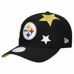 Pittsburgh Steelers New Era Women's Stardom A-Frame 9FORTY Adjustable Hat Black