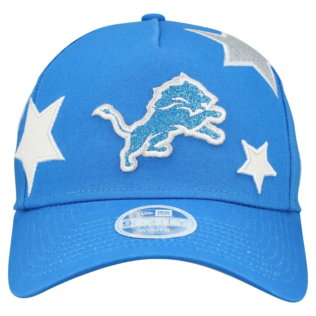 Detroit Lions New Era Women's Stardom A-Frame 9FORTY Adjustable Hat Blue
