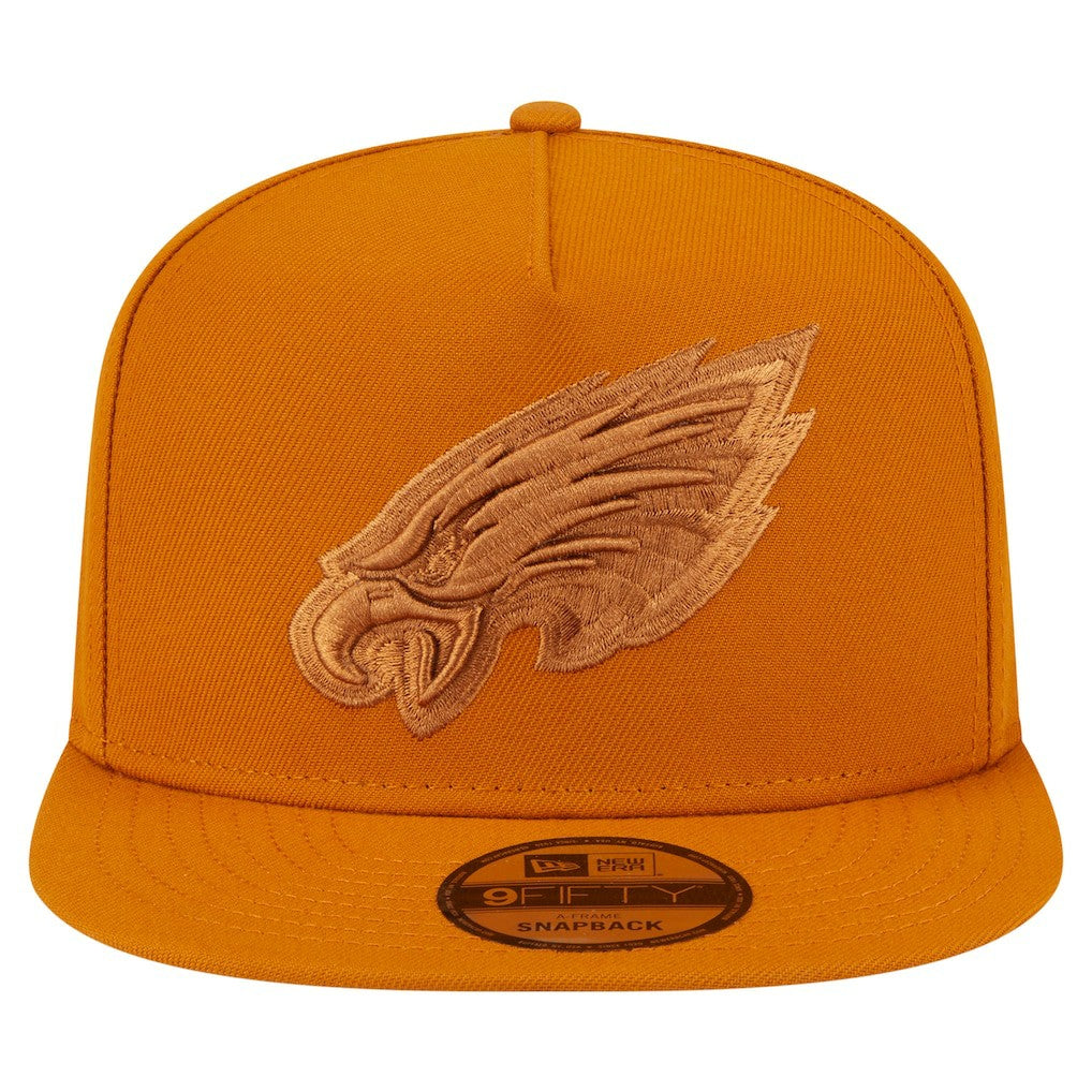 Philadelphia Eagles New Era Color Pack A-Frame 9FIFTY Snapback Hat Brown
