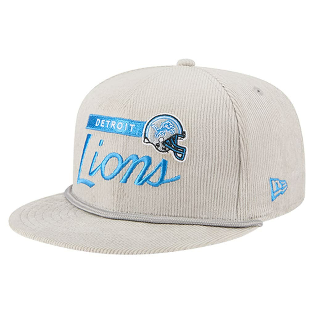 Detroit Lions New Era Cord Rope Corduroy 9FIFTY Snapback Hat Gray