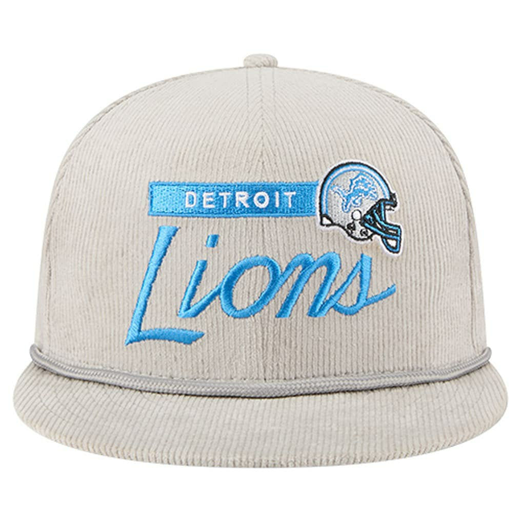 Detroit Lions New Era Cord Rope Corduroy 9FIFTY Snapback Hat Gray