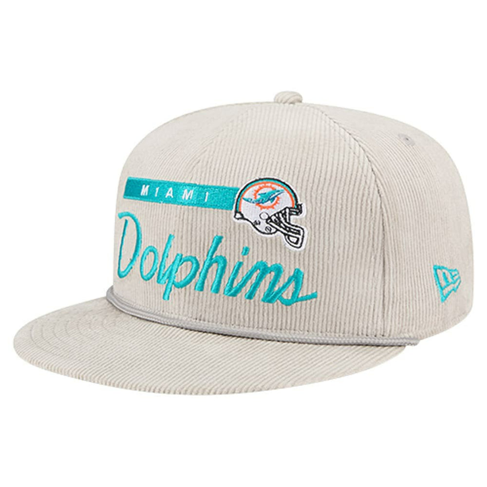 Miami Dolphins New Era Cord Rope Corduroy 9FIFTY Snapback Hat Gray