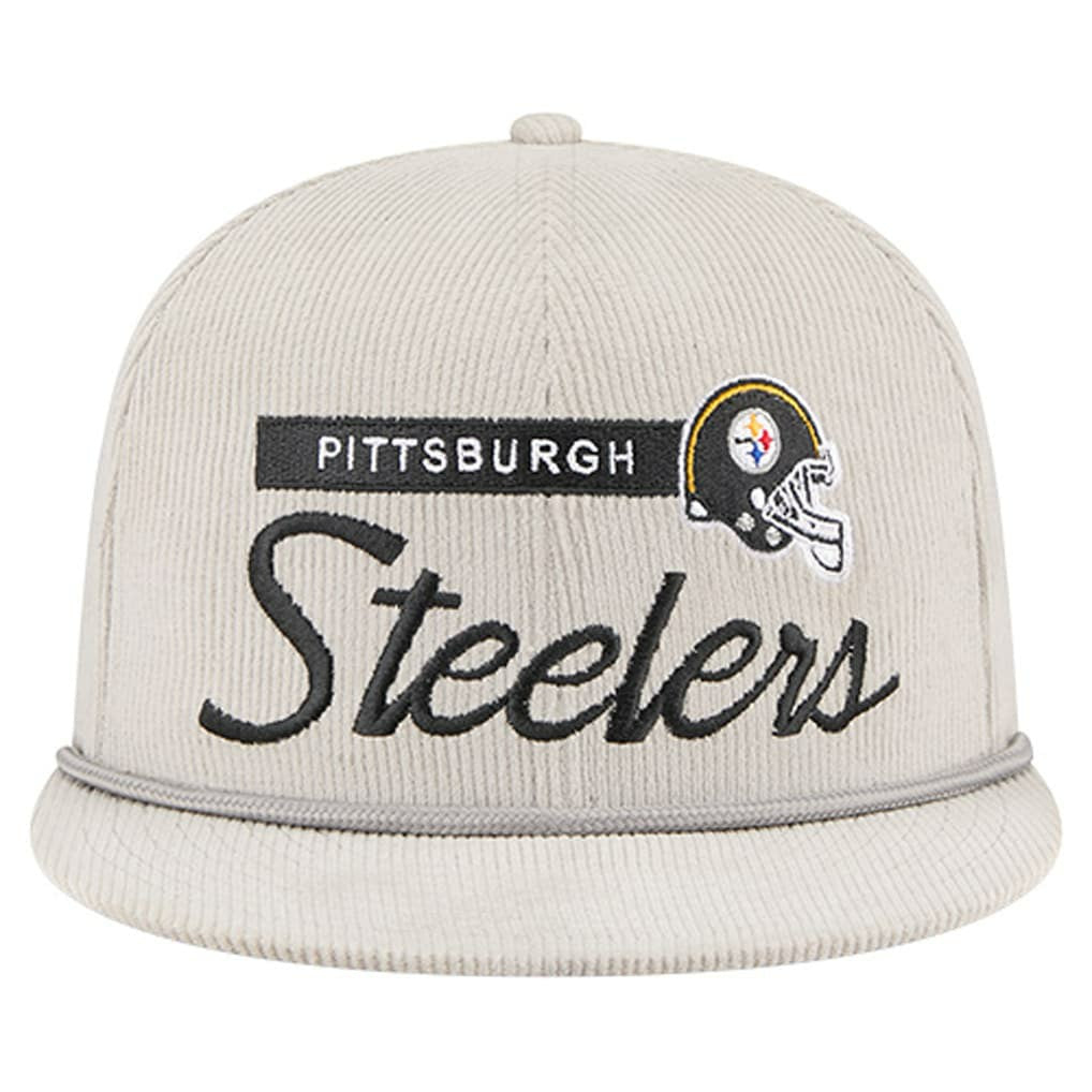 Pittsburgh Steelers New Era Cord Rope Corduroy 9FIFTY Snapback Hat Gray