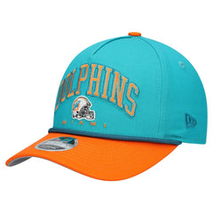 Miami Dolphins New Era Youth Arch COOLERA 9FORTY A-Frame Adjustable Hat Aqua/Orange