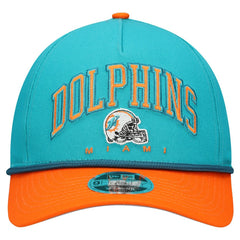 Miami Dolphins New Era Youth Arch COOLERA 9FORTY A-Frame Adjustable Hat Aqua/Orange