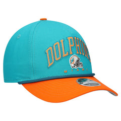 Miami Dolphins New Era Youth Arch COOLERA 9FORTY A-Frame Adjustable Hat Aqua/Orange