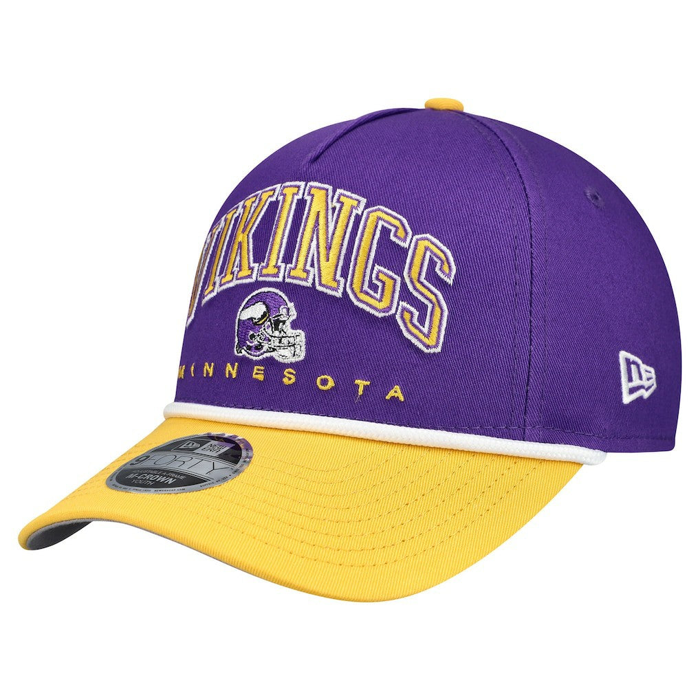 Minnesota Vikings New Era Youth Arch COOLERA 9FORTY A-Frame Adjustable Hat Purple/Gold