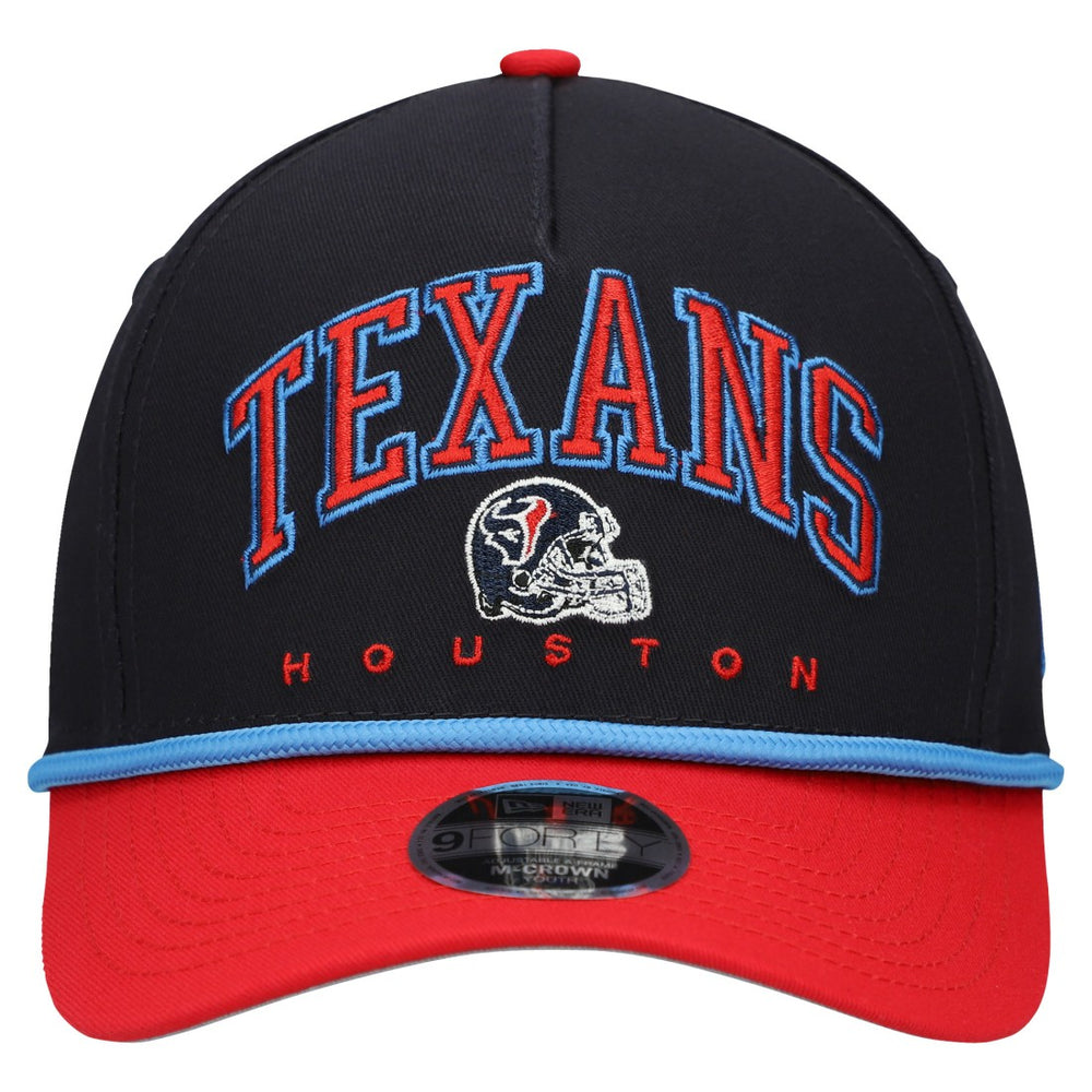 Houston Texans New Era Youth Arch COOLERA 9FORTY A-Frame Adjustable Hat Navy/Red