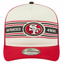 San Francisco 49ers New Era Youth Banner 9FIFTY A-Frame Adjustable Trucker Hat Cream/Scarlet