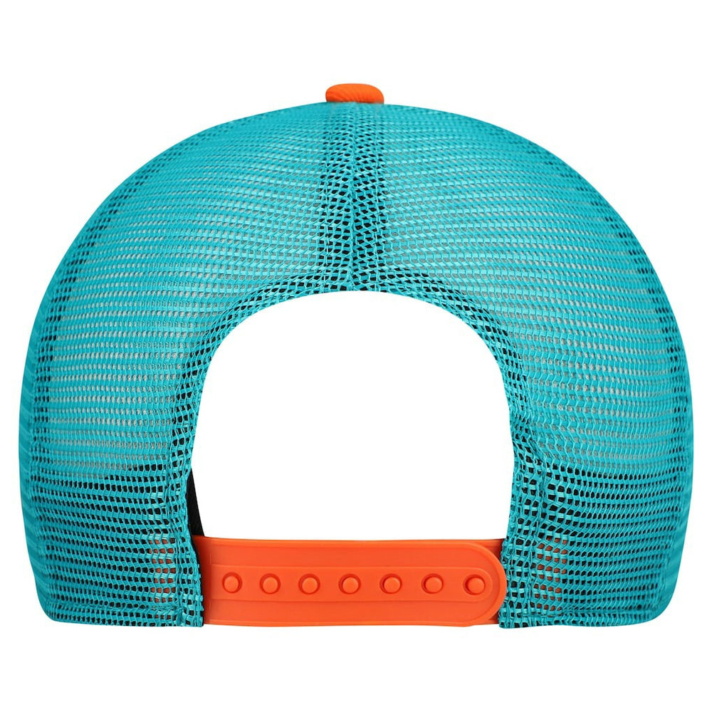 Miami Dolphins New Era Youth Banner 9FIFTY A-Frame Adjustable Trucker Hat Cream/Aqua