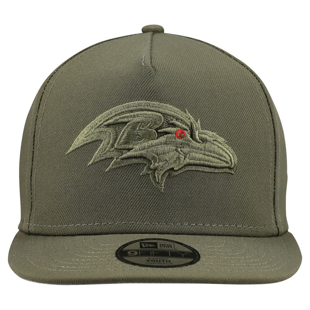 Baltimore Ravens New Era Youth Color Pack A-Frame 9FIFTY Snapback Hat Olive