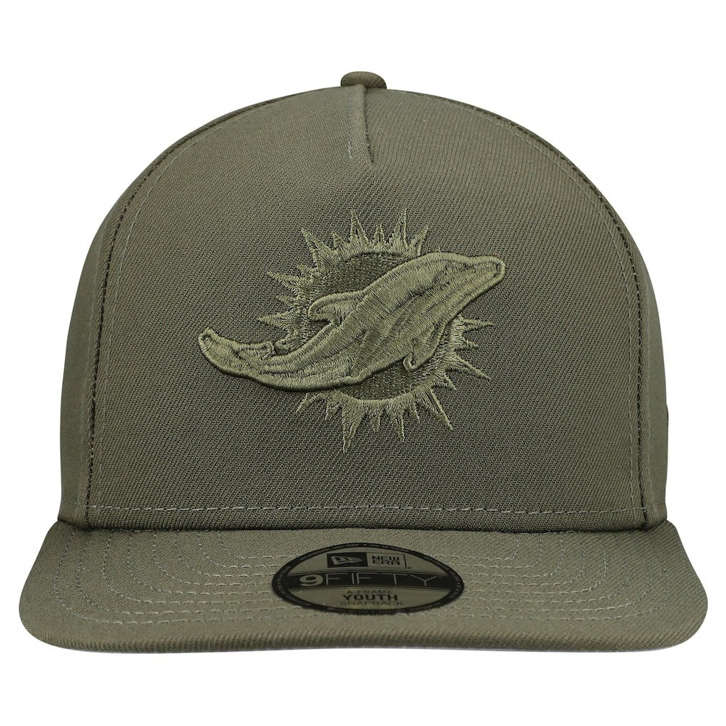Miami Dolphins New Era Youth Color Pack A-Frame 9FIFTY Snapback Hat Olive