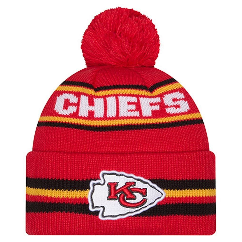Kansas City Chiefs New Era Youth Classic Cuffed Knit Hat with Pom Red