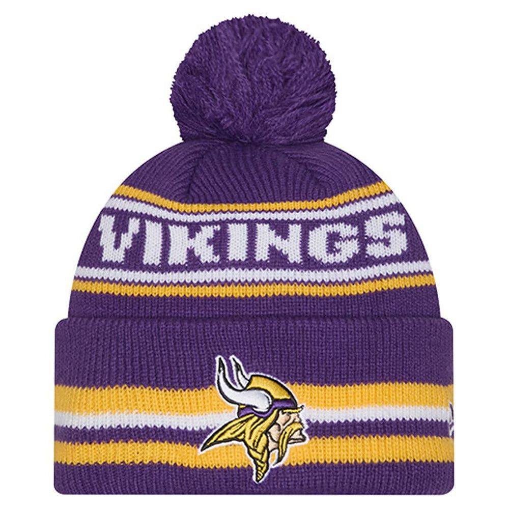 Minnesota Vikings New Era Youth Classic Cuffed Knit Hat with Pom Purple