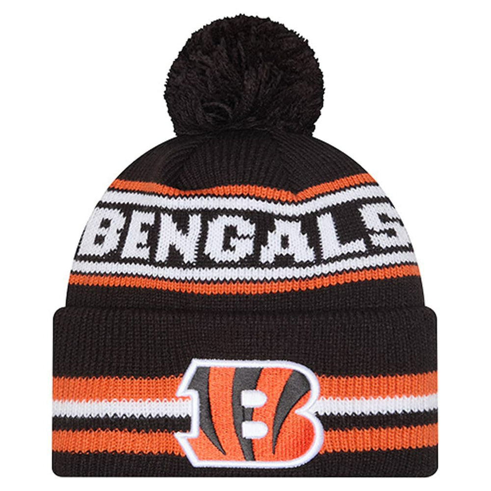 Cincinnati Bengals New Era Youth Classic Cuffed Knit Hat with Pom Black