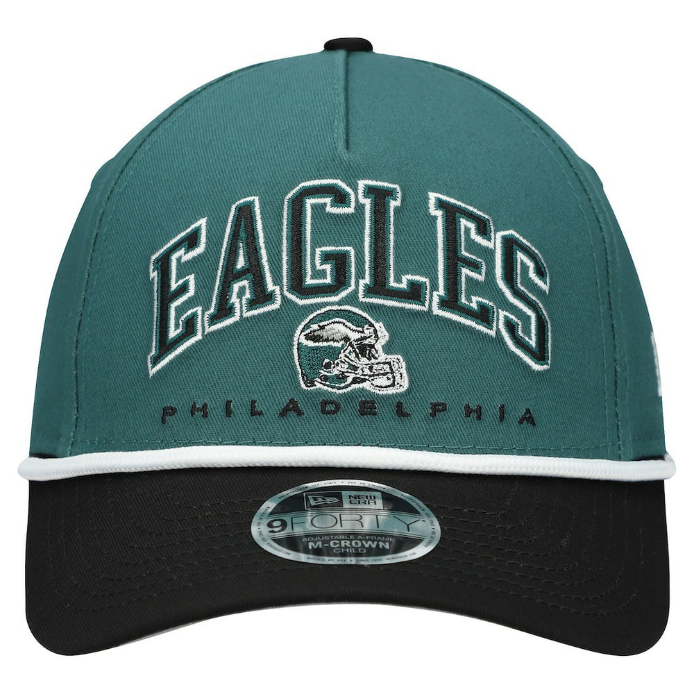 Philadelphia Eagles New Era Preschool Arch COOLERA 9FORTY A-Frame M-Crown Adjustable Hat Green/Black