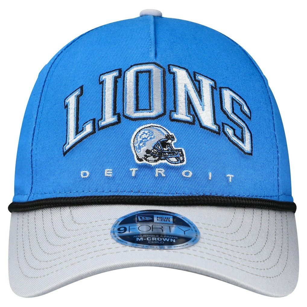 Detroit Lions New Era Preschool Arch COOLERA 9FORTY A-Frame M-Crown Adjustable Hat Blue/Gray