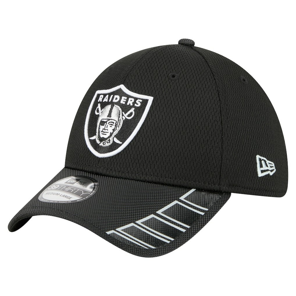 Las Vegas Raiders New Era Visor Hit 39THIRTY Flex Hat Black
