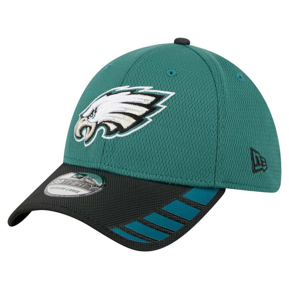 Philadelphia Eagles New Era Visor Hit 39THIRTY Flex Hat Midnight Green