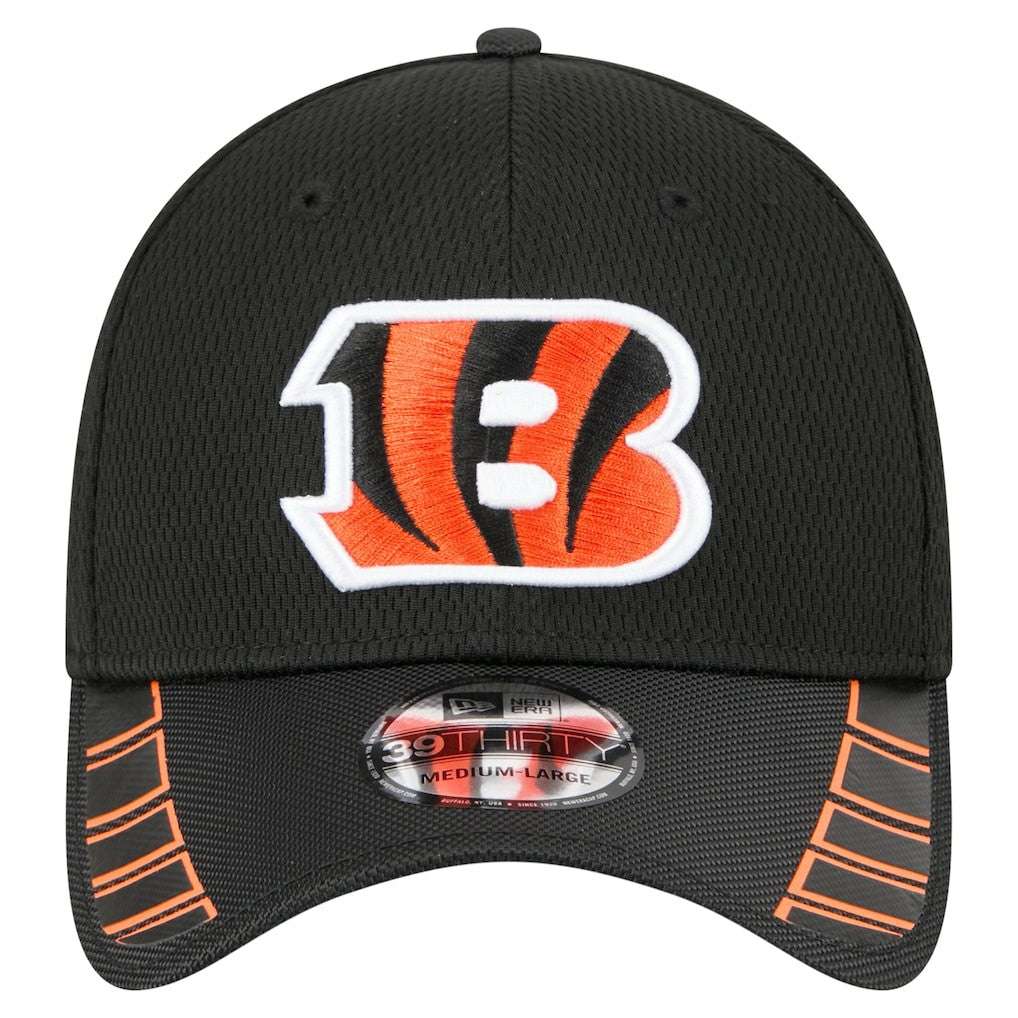 Cincinnati Bengals New Era Visor Hit 39THIRTY Flex Hat Black