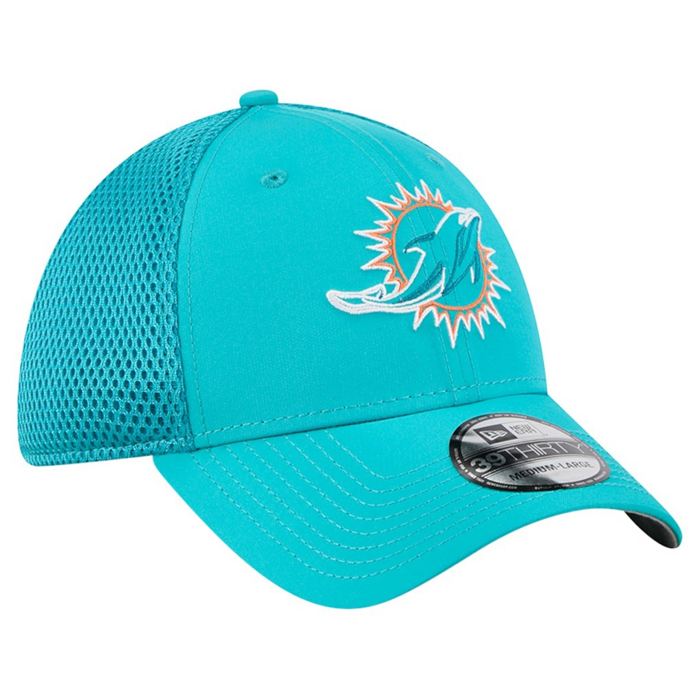 Miami Dolphins New Era Outline 39THIRTY Flex Hat Aqua