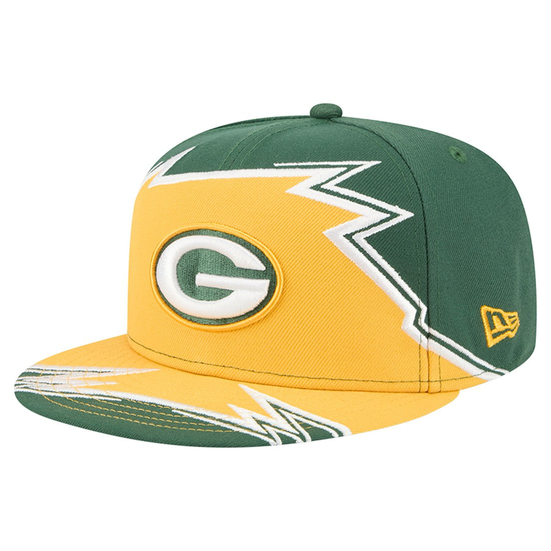 Green Bay Packers New Era Break 59FIFTY Fitted Hat Green/Gold
