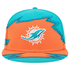 Miami Dolphins New Era Break 59FIFTY Fitted Hat Aqua/Orange