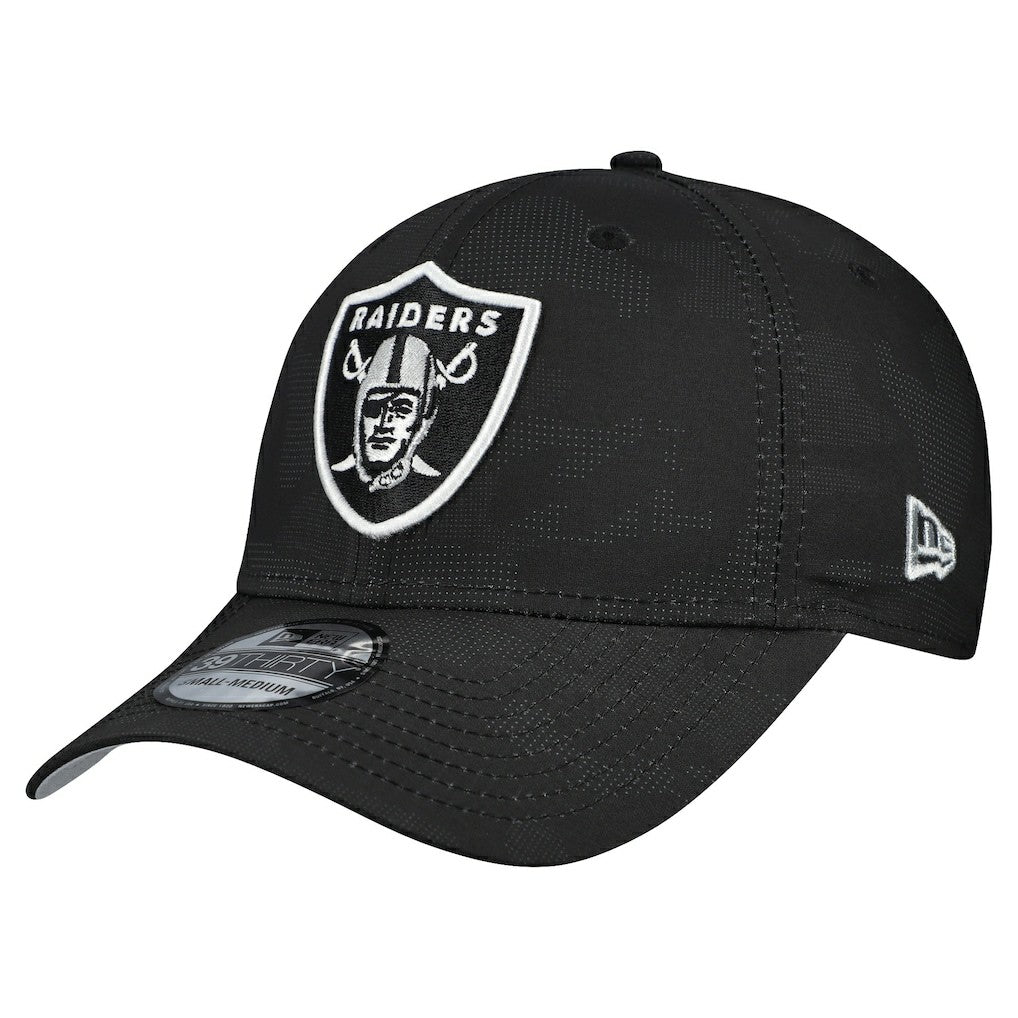 Las Vegas Raiders New Era Tonal Camo 39THIRTY Stretch Fit Hat Black