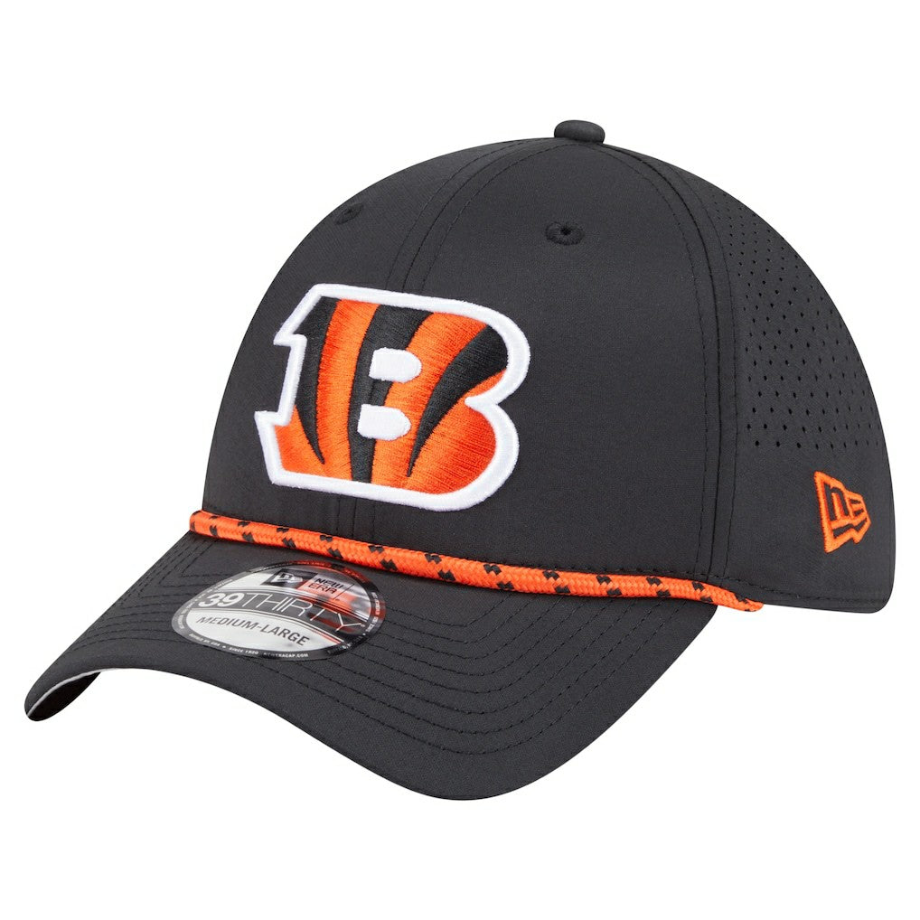 Cincinnati Bengals New Era Perforated 39THIRTY Flex Hat Black
