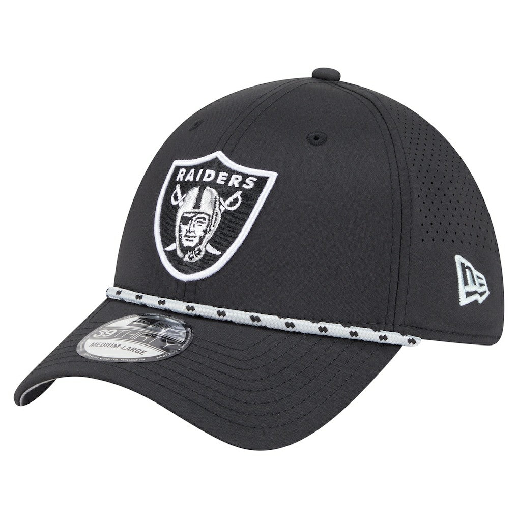 Las Vegas Raiders New Era Perforated 39THIRTY Flex Hat Black