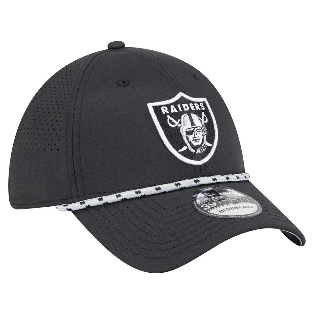 Las Vegas Raiders New Era Perforated 39THIRTY Flex Hat Black