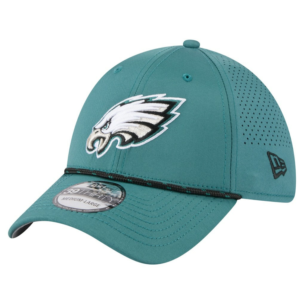 Philadelphia Eagles New Era Perforated 39THIRTY Flex Hat Midnight Green