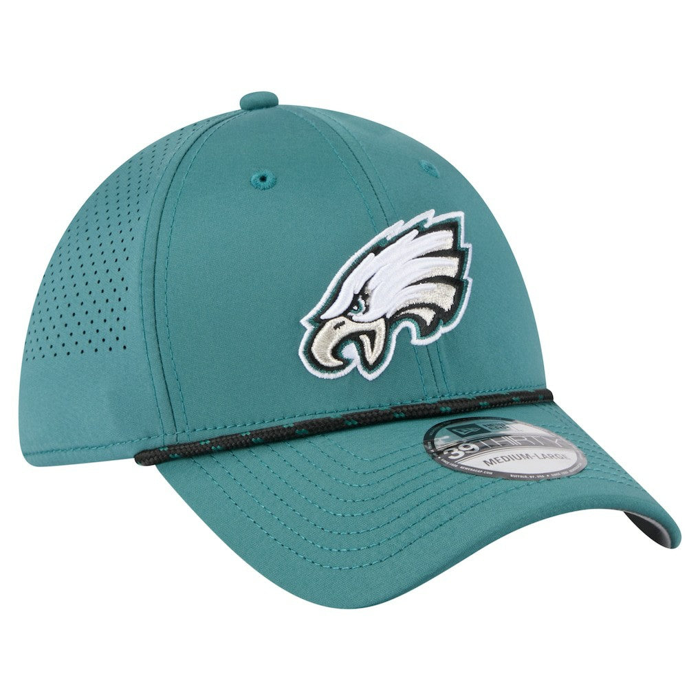 Philadelphia Eagles New Era Perforated 39THIRTY Flex Hat Midnight Green